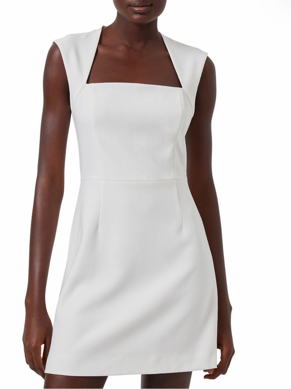 French Connection White Square-Neck Mini Dress